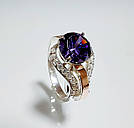 Срібна каблучка з золотими вставками, фото 2