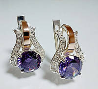 Срібні сережки з золотими накладками