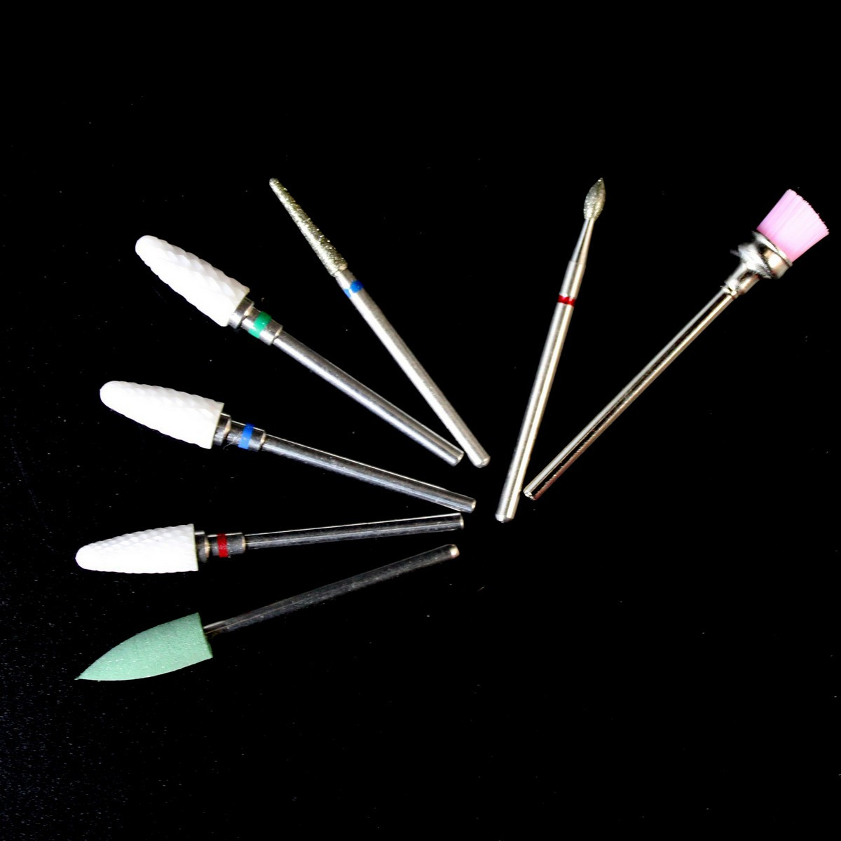 Набір насадок для манікюрного фрезераStarlet Professional, 6 шт + щіточка, фото 1