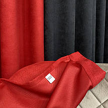 Штори мікровелюр Дует №450 чорно-червоний, фото 2