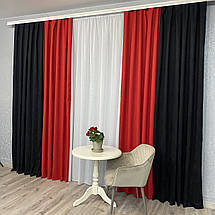 Штори мікровелюр Дует №450 чорно-червоний, фото 5