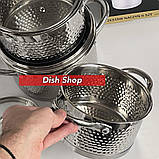 Набір каструль Benson з нержавіючої сталі (1.9л, 2.6л, 3.6л) багатошарове дно, фото 3