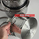 Набір каструль Benson з нержавіючої сталі (1.9л, 2.6л, 3.6л) багатошарове дно, фото 4