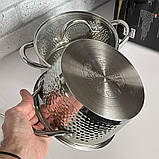 Набір каструль Benson з нержавіючої сталі (2.6л, 4.7л) багатошарове дно, фото 5