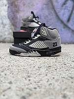 Кроссовки Nike Air Jordan Retro 5 Grey Black Beige