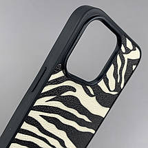 Чохол для Apple iPhone 14 Pro Max чохол з принтом зебра на телефон айфон 14 про макс чорний з білим a01o, фото 3