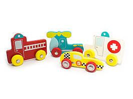 Дитячі дерев'яні машинки різні види 12шт/уп