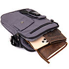 Універсальна текстильна чоловіча сумка на два відділення Vintage 20659 Графитовая, фото 6