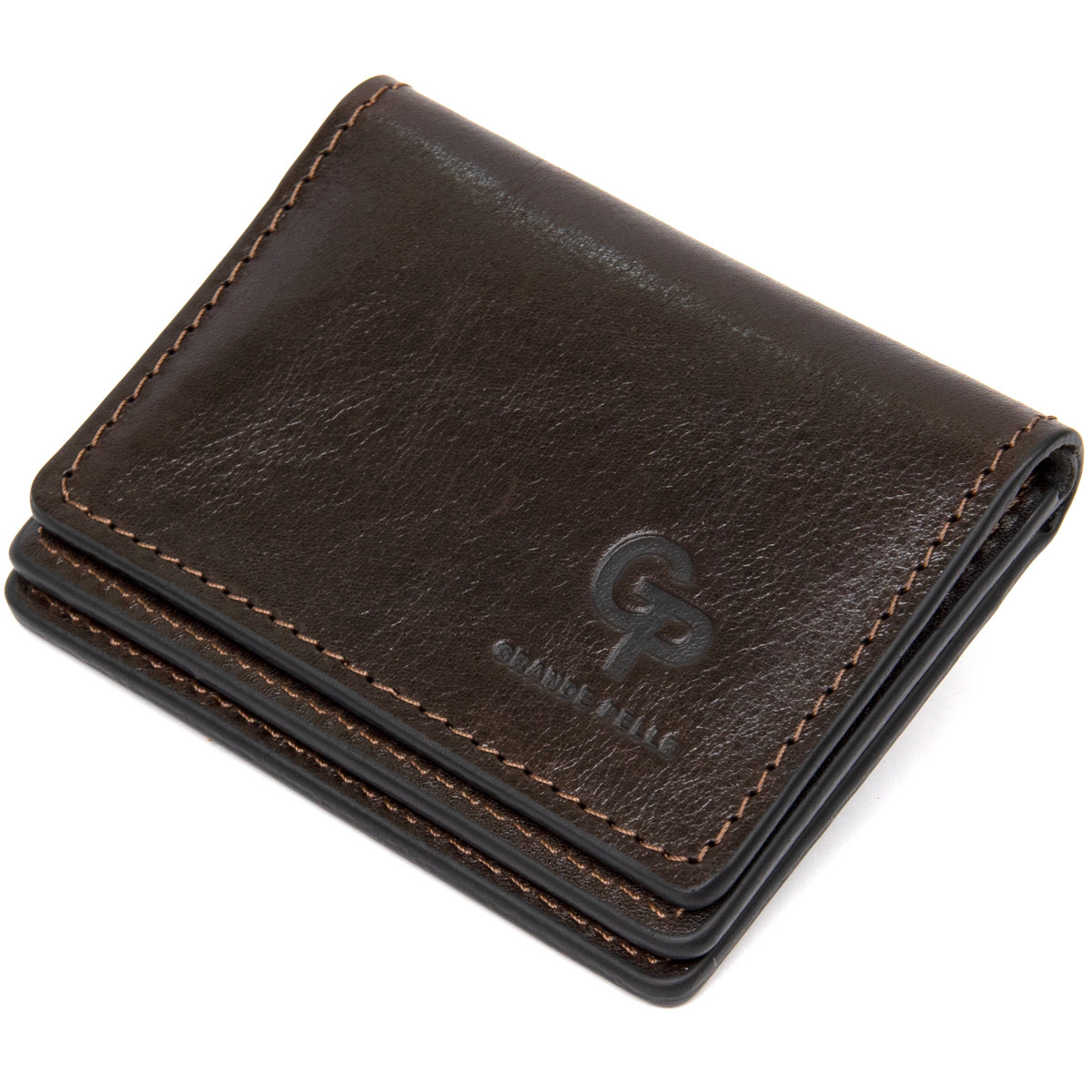 Шкіряна обкладинка для автодокументів GRANDE PELLE 11492 Темно-коричневий, фото 1