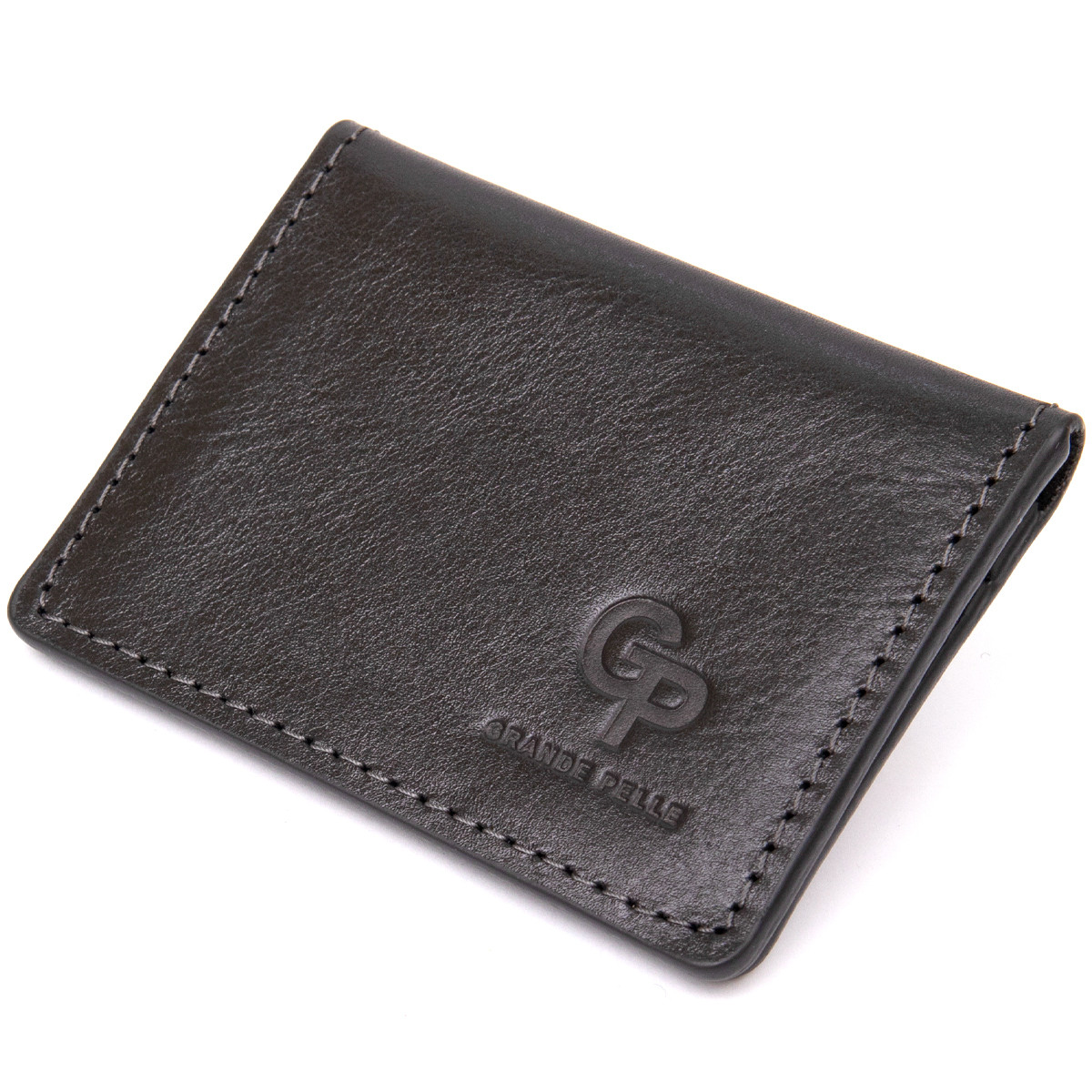 Шкіряна обкладинка для автодокументів GRANDE PELLE 11495 Чорний, фото 1