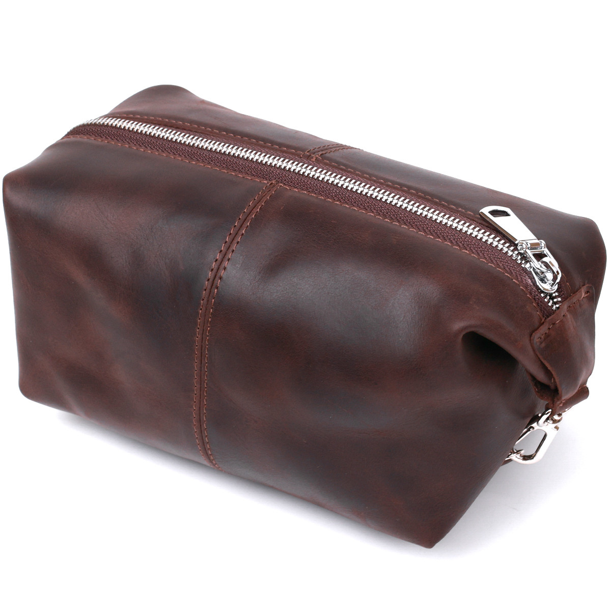 Шкіряна вінтажна косметичка Shvigel 16398 Коричневий, фото 1