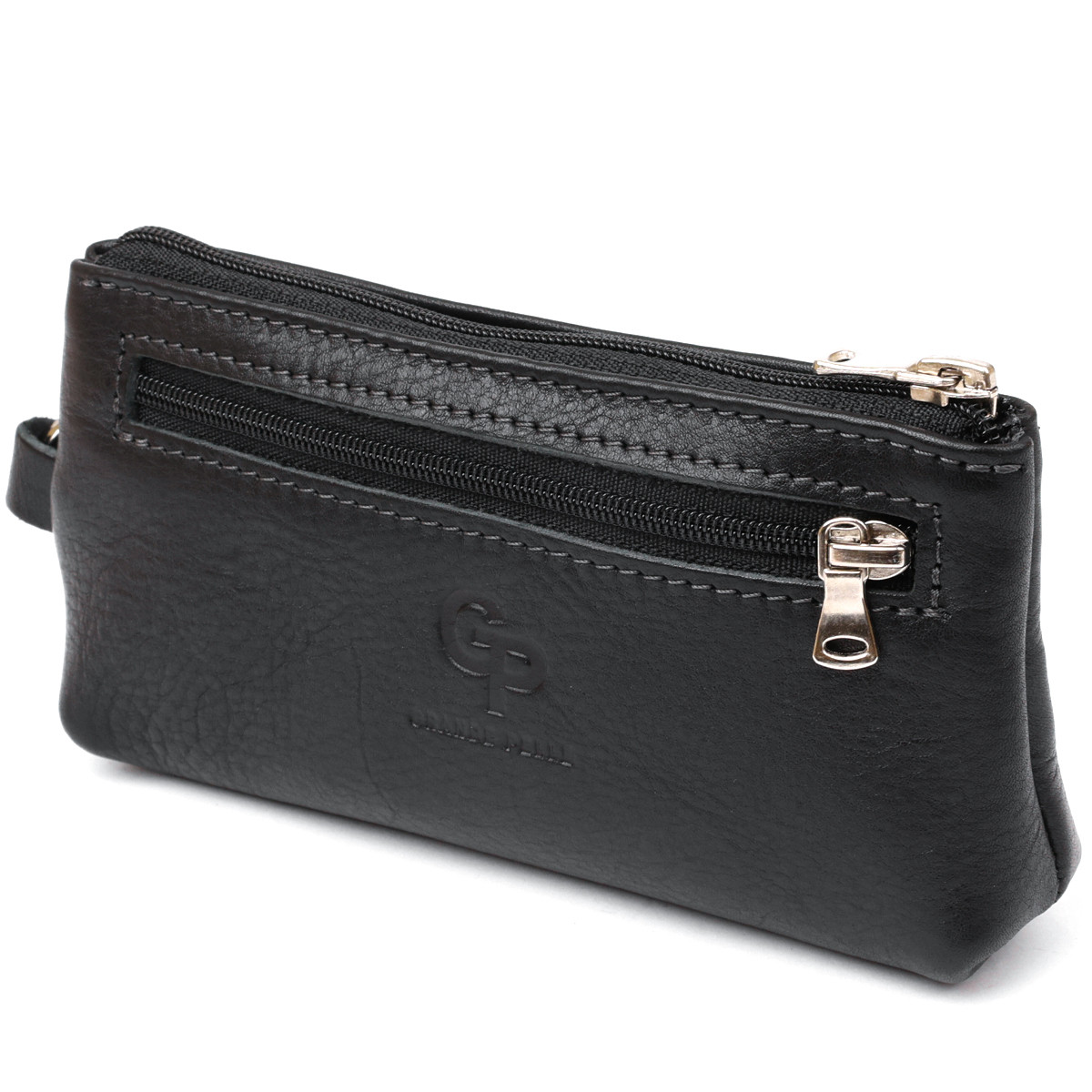 Ключниця з монетницею GRANDE PELLE 11371 Чорний, фото 1