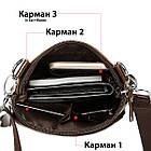 Чоловіча шкіряна сумка через плече планшет месенджер із натуральної шкіри коричнева 18,5*14*3,7 см, фото 4