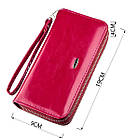 Гаманець жіночий з гладкою екокожі KIVI 19051 Темно-рожевий, фото 3