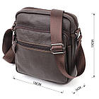 Чоловіча шкіряна сумка через плече компактний месенджер із натуральної шкіри коричнева 18*19*6 см, фото 3