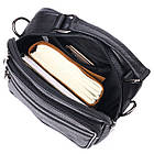 Чоловіча шкіряна сумка через плече місткий месенджер із натуральної шкіри з ручкою чорна 20*24*5 см, фото 7