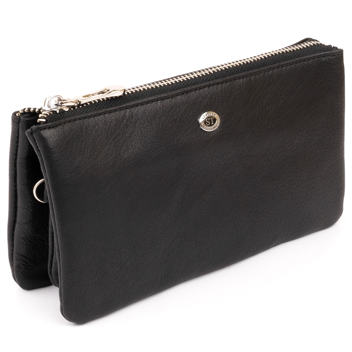 Місткий клатч на два відділення жіночий ST Leather 19246 Чорний, фото 1