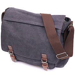 Чоловіча сумка для ноутбука з текстильним клапаном 21240 Vintage Чорна