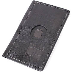 Картхолдер унісекс з тримачем для Apple AirTag з натуральної шкіри GRANDE PELLE 11607 Чорний