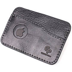 Картхолдер горизонтального типу з утримувачем для Apple AirTag з натуральної шкіри GRANDE PELLE 11613 Чорний