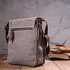 Практична вертикальна чоловіча сумка з текстилю 21266 Vintage Сіра, фото 9