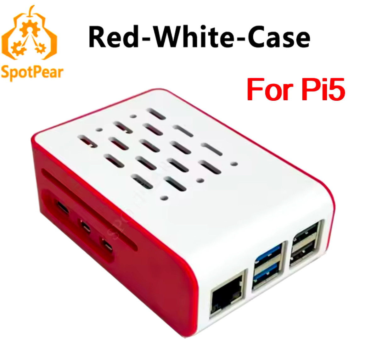 Корпус Raspberry Pi 5 Case Red/White