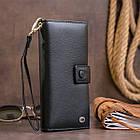 Оригінальний гаманець шкіряний жіночий на хлястику з кнопкою ST Leather 19280 Чорний, фото 10