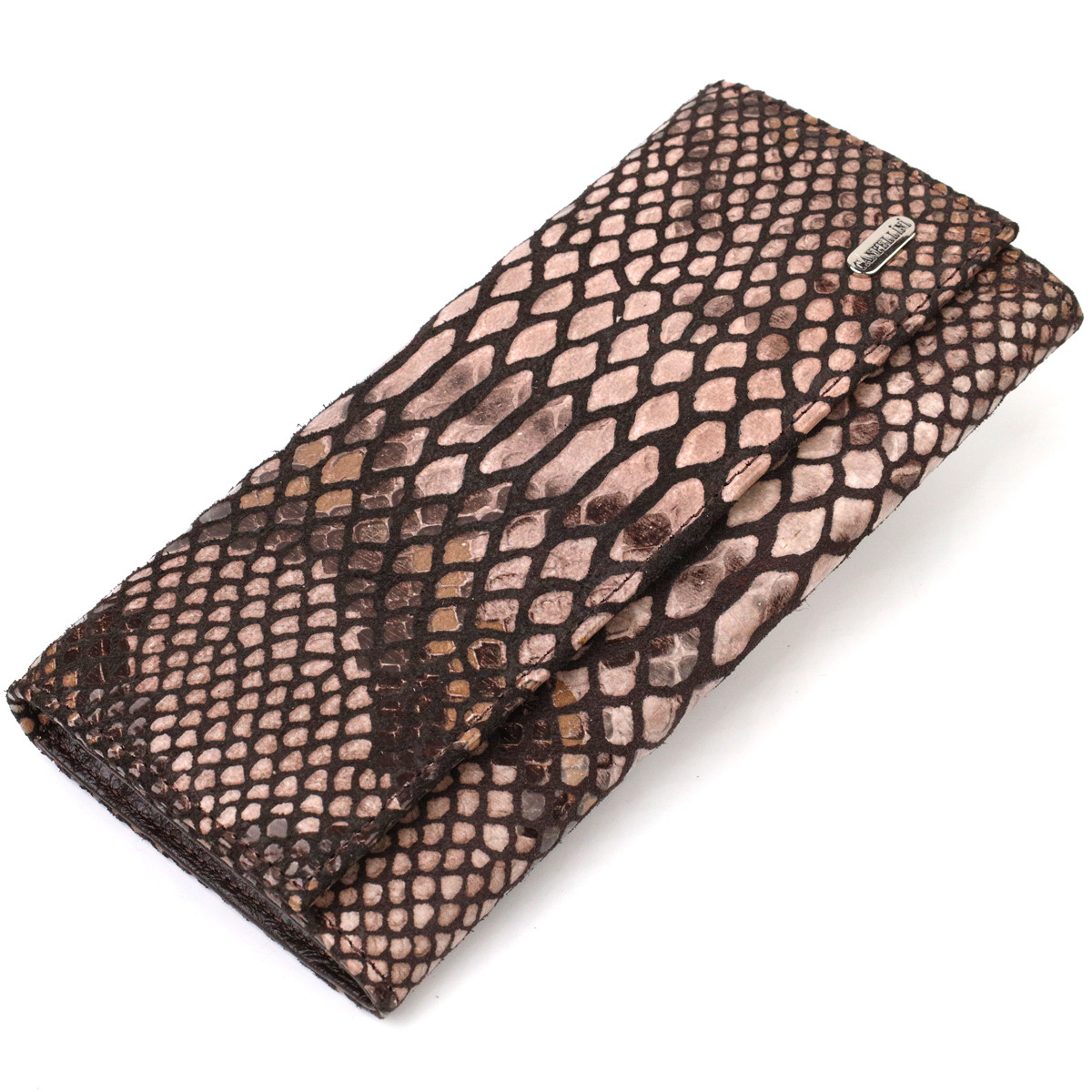 Ультрастильний жіночий гаманець із фактурної натуральної шкіри з тисненням під змію CANPELLINI 21713, фото 1