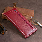 Горизонтальний тонкий гаманець зі шкіри жіночий ST Leather 19326 Бордовий, фото 10
