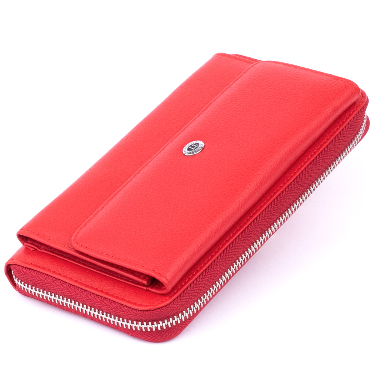 Гаманець з кишенькою на лицьовій стороні жіночий ST Leather 19366 Червоний, фото 1