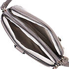 Компактна жіноча шкіряна сумка-клатч у стильному дизайні з натуральної шкіри сіра 19*12*7 см, фото 6