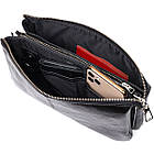 Якісний жіночий клатч із натуральної шкіри GRANDE PELLE 11658 Чорний, фото 5