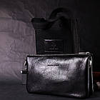 Якісний жіночий клатч із натуральної шкіри GRANDE PELLE 11658 Чорний, фото 9