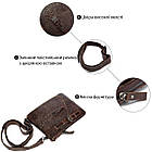 Чоловіча шкіряна сумка через плече тонкий месенджер із натуральної шкіри під крокодила коричнева 21*17*1 см, фото 4