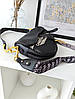 Жіноча сумка седло Крістіан Діор чорна з написом, фото 8
