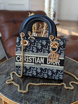 Жіноча сумка Леді Діор сірий мініЛЮКС якість