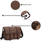 Сумка на плече текстильна Vintage 20150 Коричнева, фото 4