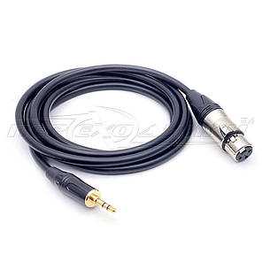Кабель 3.5 стерео на роз'єм XLR 3 Pin у екрані (мама), преміум, фото 3