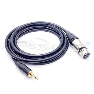 Кабель 3.5 стерео на роз'єм XLR 3 Pin у екрані (мама), преміум, фото 1
