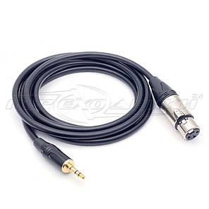Кабель 3.5 стерео на роз'єм XLR 3 Pin у екрані (мама), преміум, фото 4