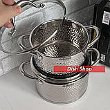 Набір каструль Benson з нержавіючої сталі (2.6л, 4.7л) багатошарове дно, фото 2