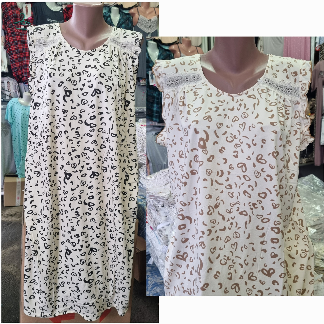 Жіноча нічна сорочка великих розмірів із мереживом. Saimeiqi, фото 1