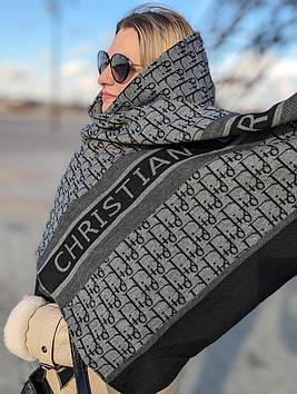 ПАЛАНТИН ШАРФ, ХУСТКА Christian Dior ЖЕНСЬКИЙ ШАРФ ДИОР темно-сірий