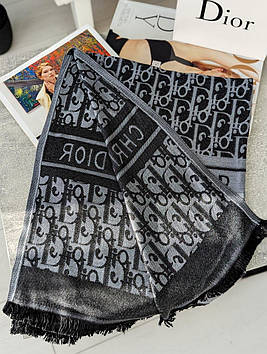 ПАЛАНТИН ШАРФ, ХУСТКА Christian Dior ЖЕНСЬКИЙ ШАРФ ДИОР чорно-сірий