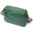 Модна жіноча сумка крос-боді з натуральної шкіри Vintage 22296 Зелена, фото 2