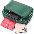 Модна жіноча сумка крос-боді з натуральної шкіри Vintage 22296 Зелена, фото 8