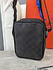 Чоловіча сумка месенджер Луї Віттон через плече чорний картатий Louis Vuitton, фото 4
