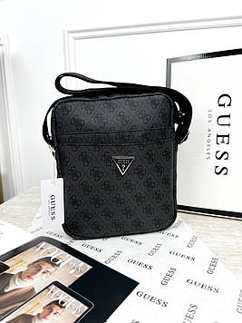 Чоловіча сумка месенджер Guess через плече сірий Гес