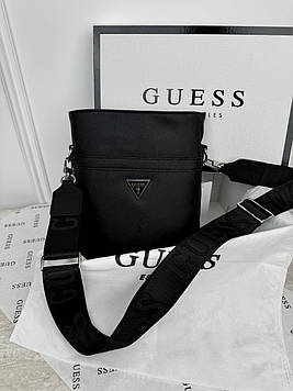 Чоловіча сумка месенджер Guess через плече чорний Гес