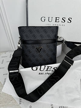 Чоловіча сумка месенджер Guess через плече сірий Гес